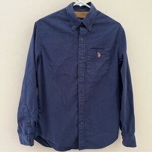 U.S POLO ASSN. Men’s Navy Blue Slim Fit Button Down Shirt Size Small